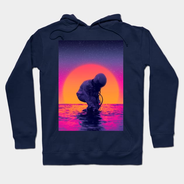 astronaut beach Hoodie by mrcatguys